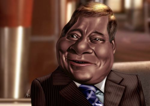 Denny Crane caricature illustration, from Boston Legal